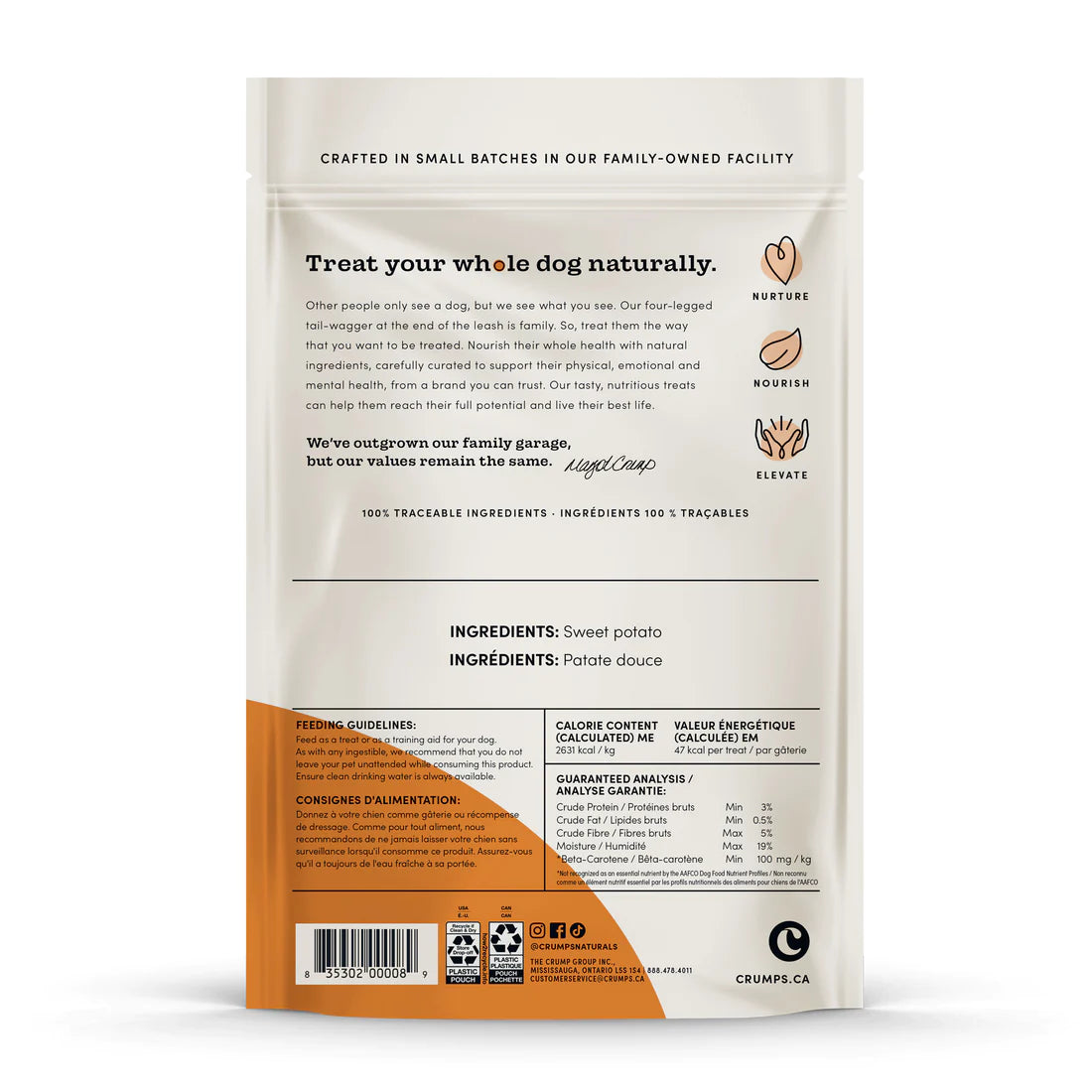 Crumps' Naturals Treats - Sweet Potato Chew - Woofur Natural Pet Products