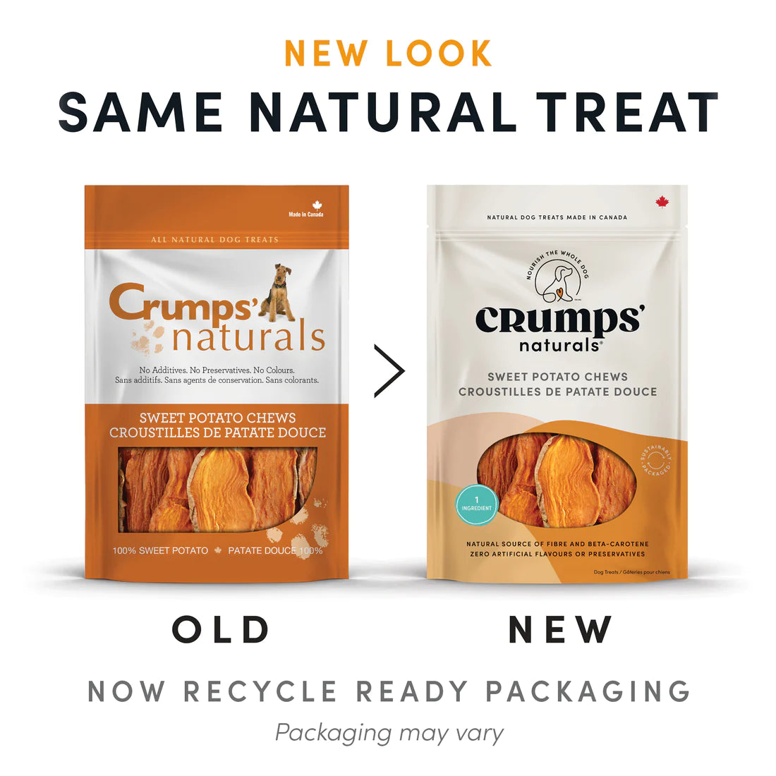 Crumps' Naturals Treats - Sweet Potato Chew - Woofur Natural Pet Products