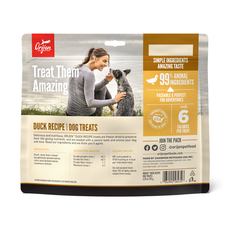ORIJEN FD TREATS - DUCK RECIPE - Woofur Natural Pet Products