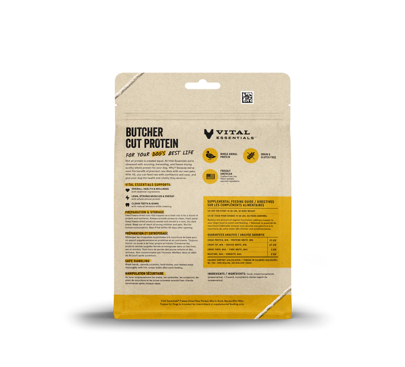 Vital Essentials - Protein Mix-In Mini Nibs Duck Topper for Dogs (6oz)