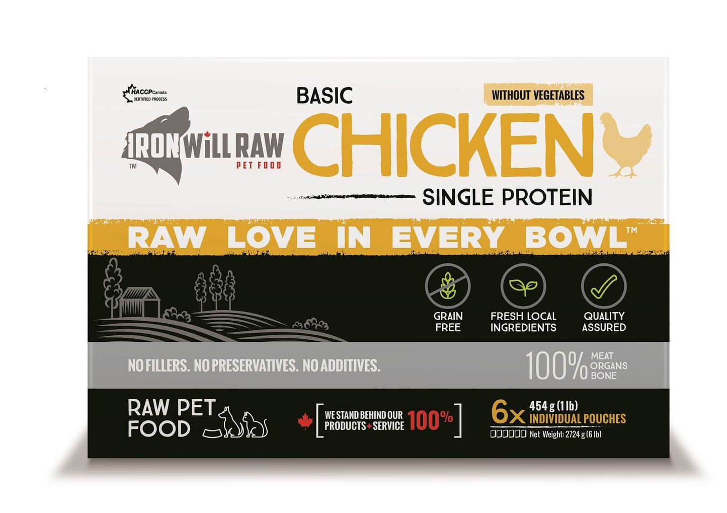 IRON WILL RAW - BASIC CHICKEN - 6LB - Woofur Natural Pet Products