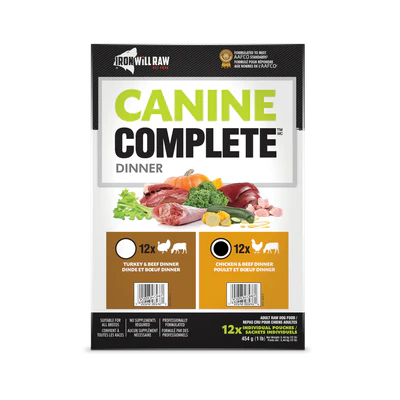 IRON WILL RAW - CANINE COMPLETE: CHICKEN & BEEF DINNER
