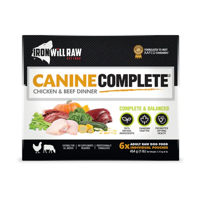 IRON WILL RAW - CANINE COMPLETE: CHICKEN & BEEF DINNER