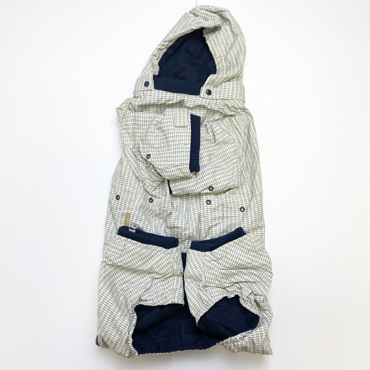 IsPet - Full Body Rain Jacket (Off-White Plaid)