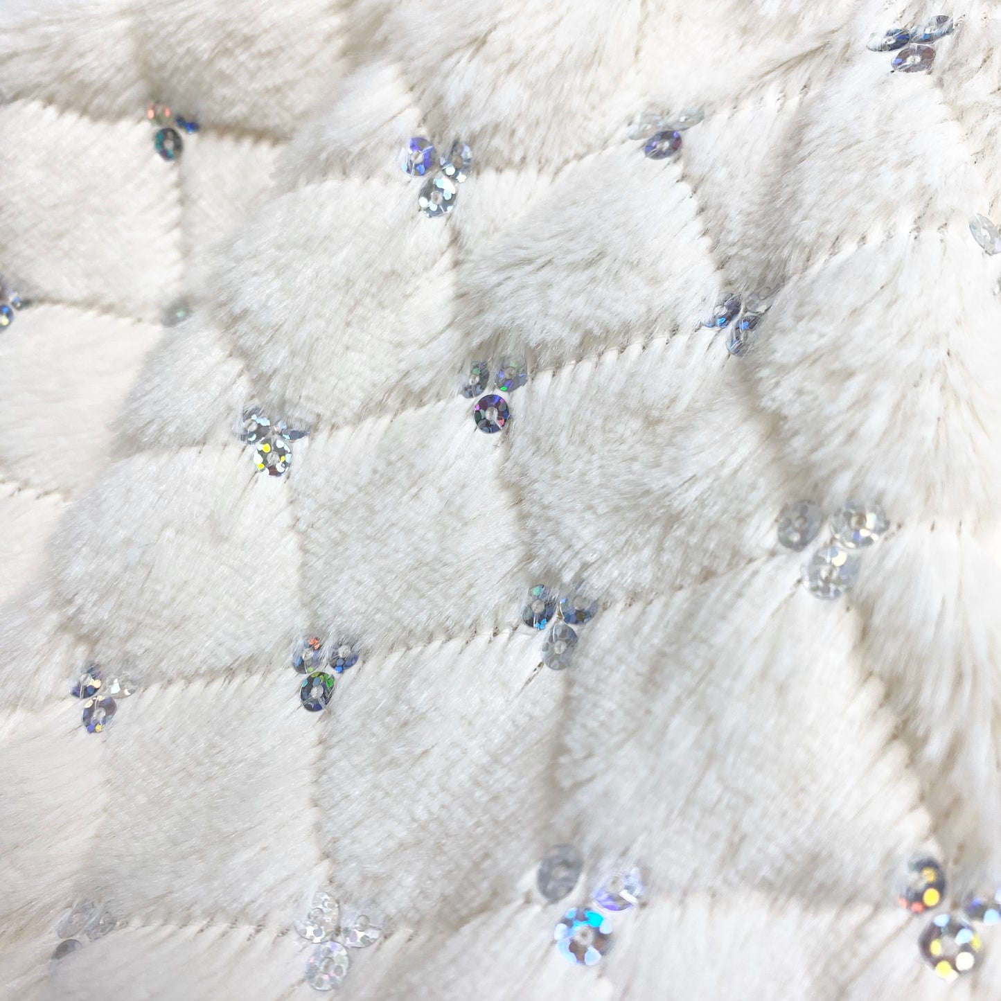 LWD - White Fur Jacket with Black Bow