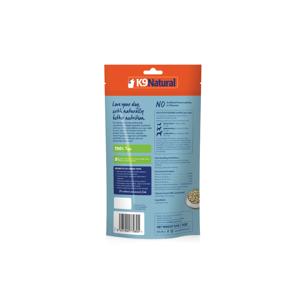 K9 NATURAL TOPPER - LAMB GREEN TRIPE - Woofur Natural Pet Products