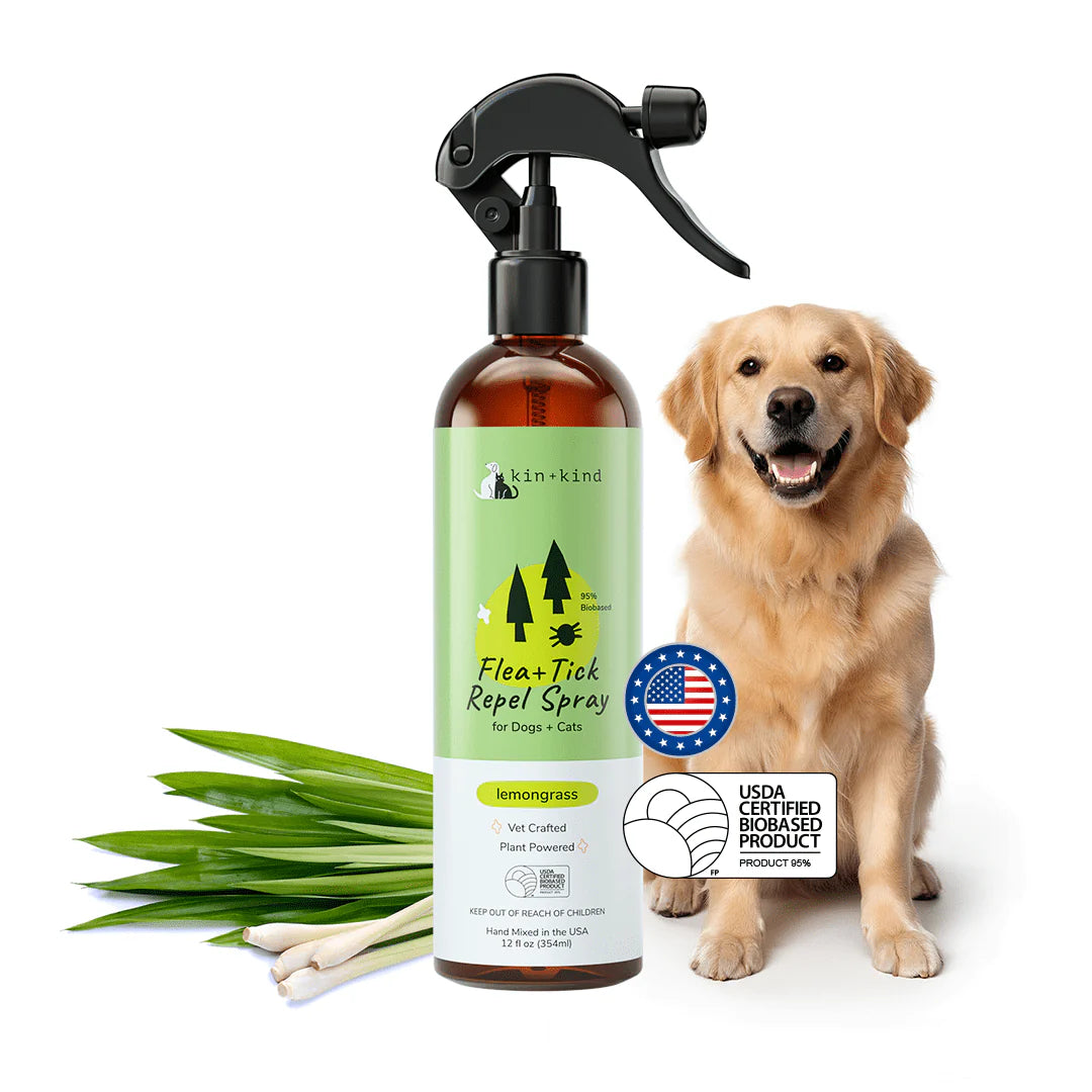 Kin + Kind - Flea+Tick Protect Spray (Lemongrass) - Woofur Natural Pet Products
