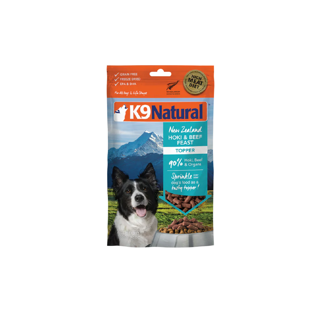K9 NATURAL TOPPER - HOKI & BEEF FEAST - Woofur Natural Pet Products