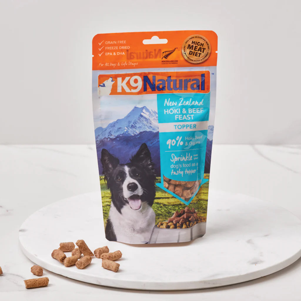 K9 NATURAL TOPPER - HOKI & BEEF FEAST - Woofur Natural Pet Products