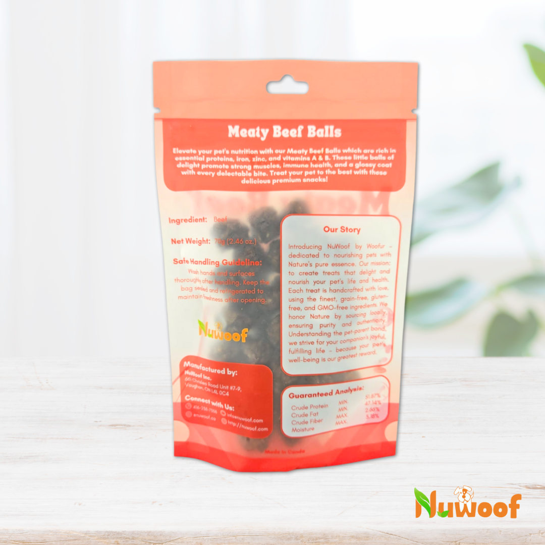 NuWoof - Meaty Beef Ball Treats - 70g