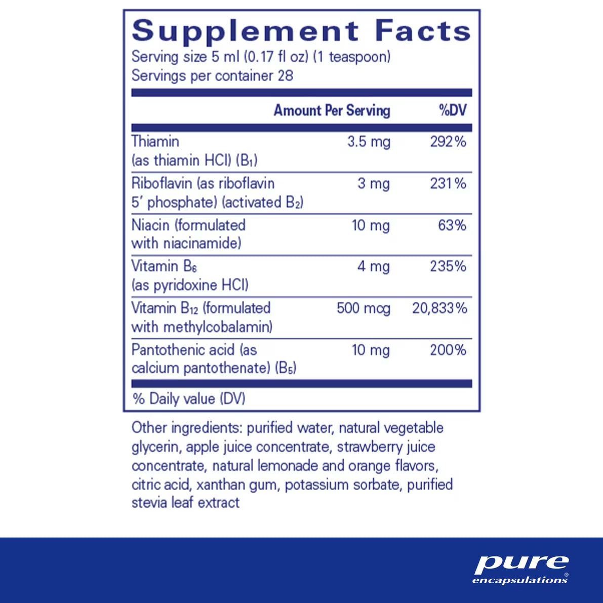 Pure Encapsulations - B-Complex Liquid - Woofur Natural Pet Products