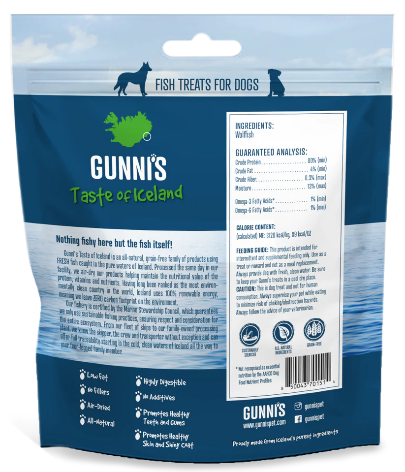 Gunni's - Wolffish Wafers - Woofur Natural Pet Products