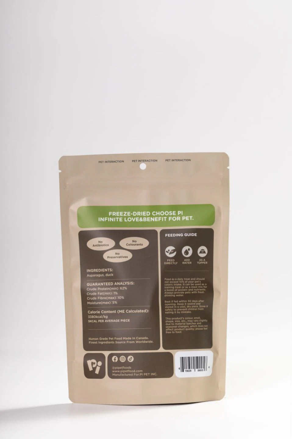 Pi Pet - Freeze-Dried Asparagus & Duck Twists - Woofur Natural Pet Products