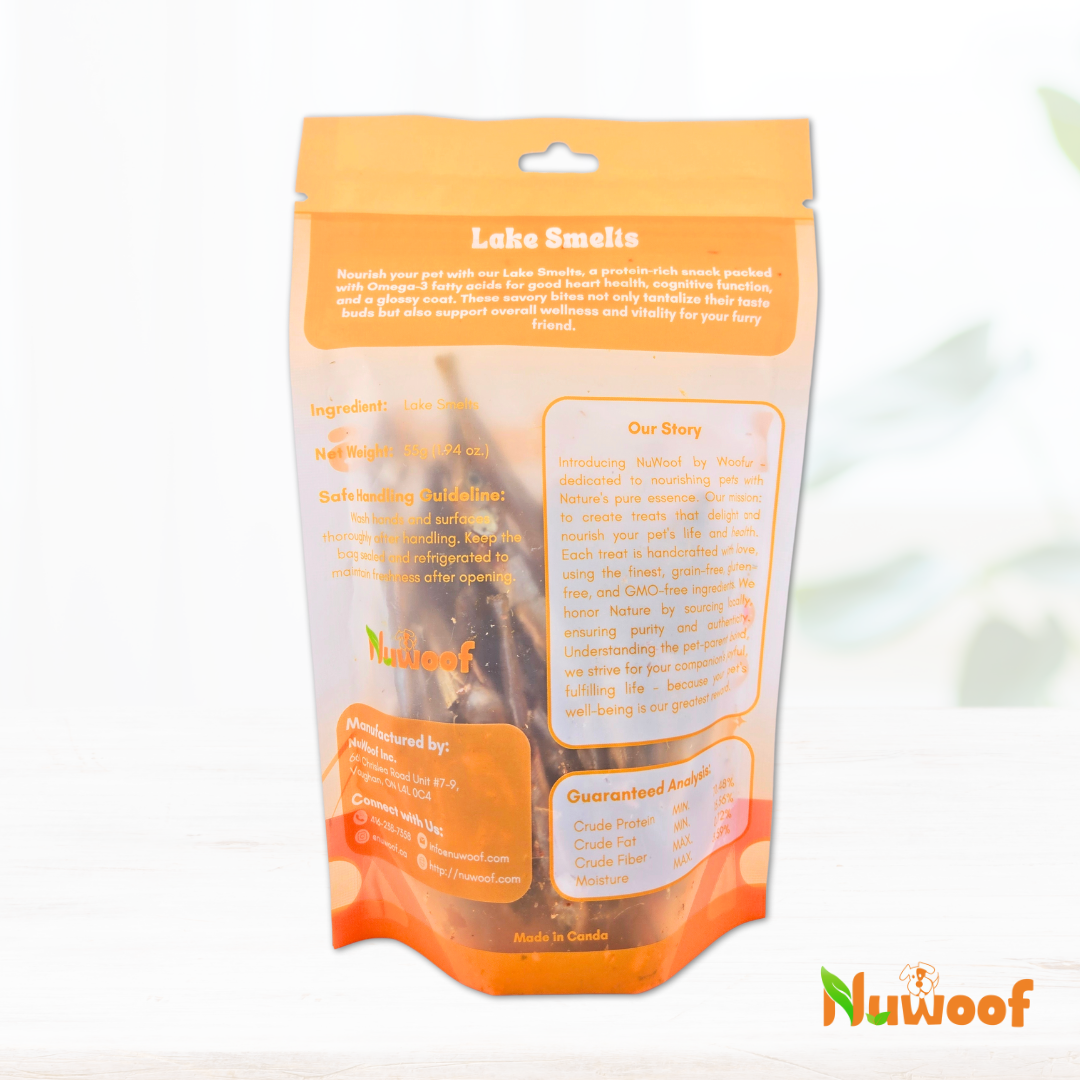 NuWoof - Dehydrated Lake Smelt Treats - 55g