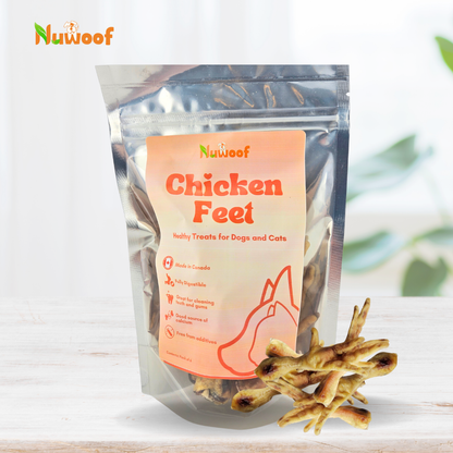 NuWoof - Dehydrated Chicken Feet Chews (Pack of 6)