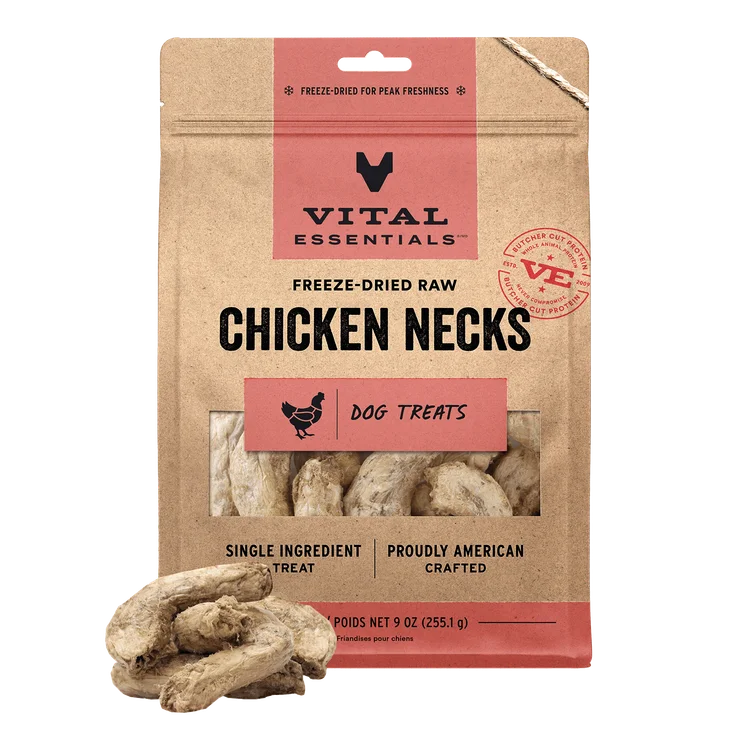 Vital Essential -Chicken Neck Freeze-Dried Treats 9oz