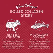 Load image into Gallery viewer, Icelandic+ Beef Collagen Rolled Chew Wrapped With Cod Skin 4&quot;