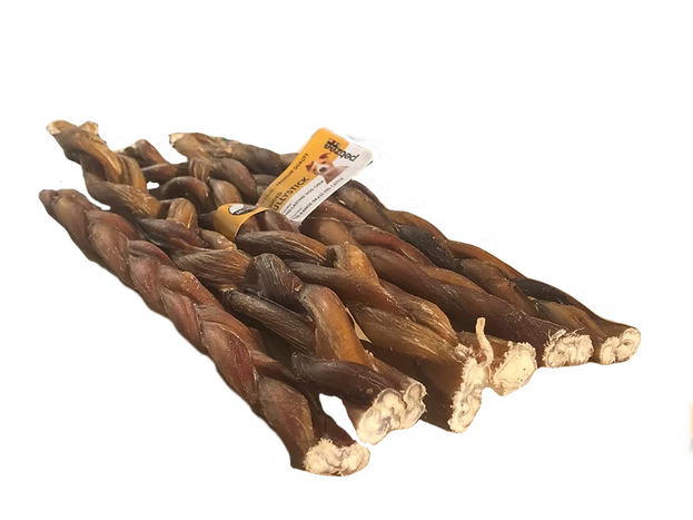 Petzee - Braided Bully Stick 7 - 8" - Woofur Natural Pet Products