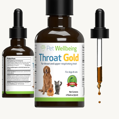 Pet Wellbeing - Throat Gold ( Soothes Throat Irritation in Dogs ) - 2oz