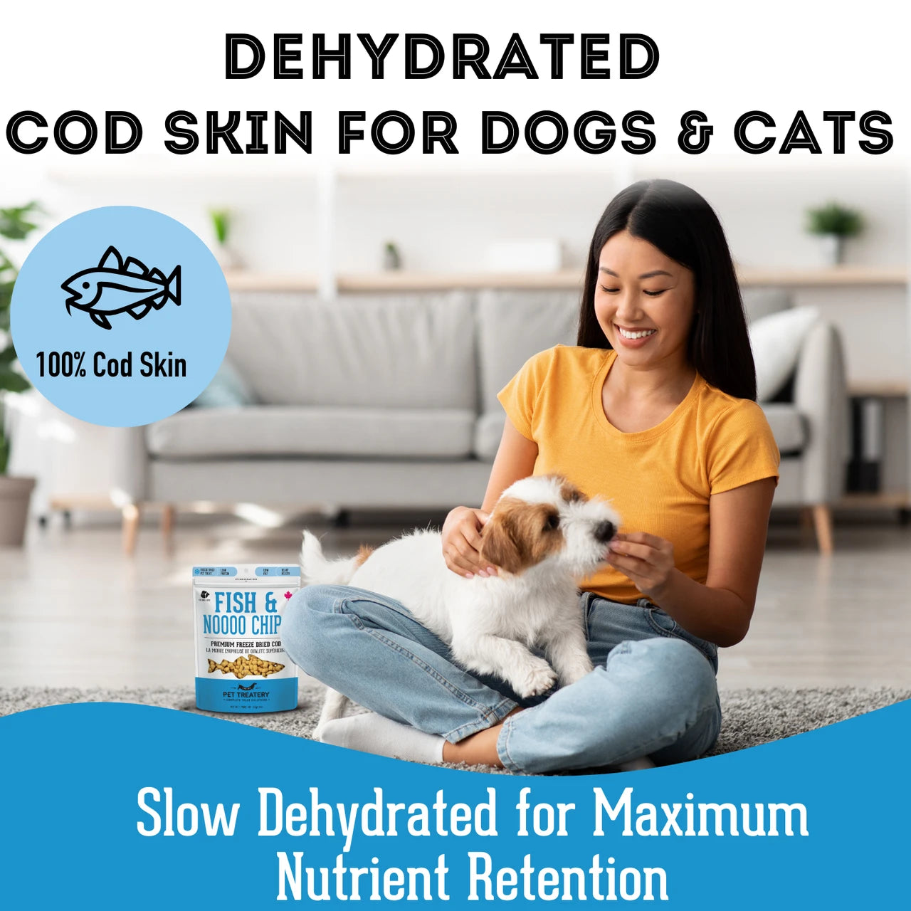 The Granville Island Pet - Fish & Noooo Chips (Dehydrated Wild Cod Skin) - Woofur Natural Pet Products