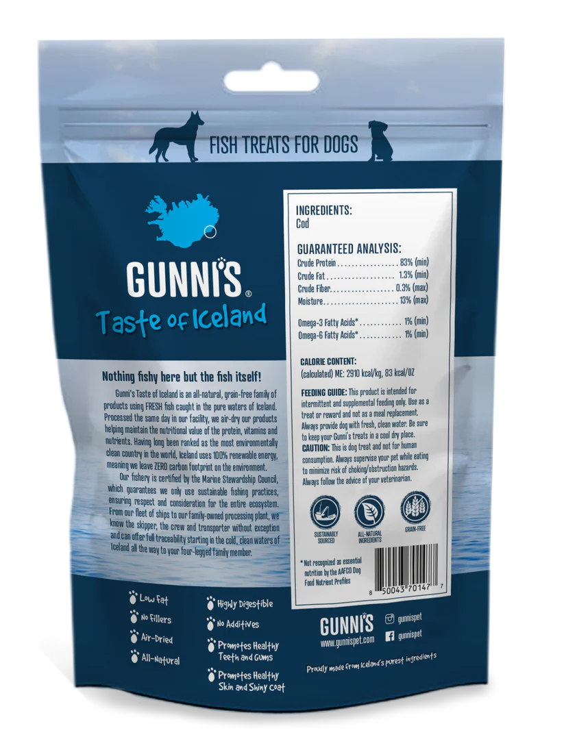 Gunni's - Cod Wafers - Woofur Natural Pet Products