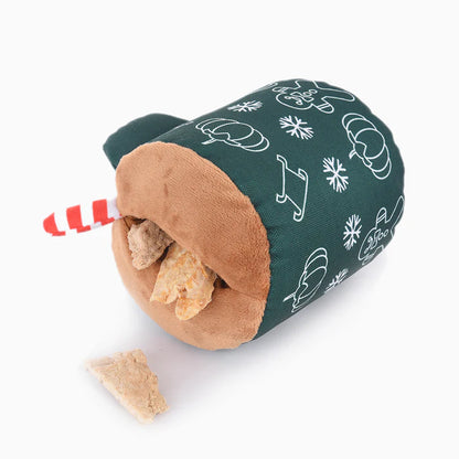 HugSmart: Fuzzy Friends Happy Woofmas - Gingerbread Latte