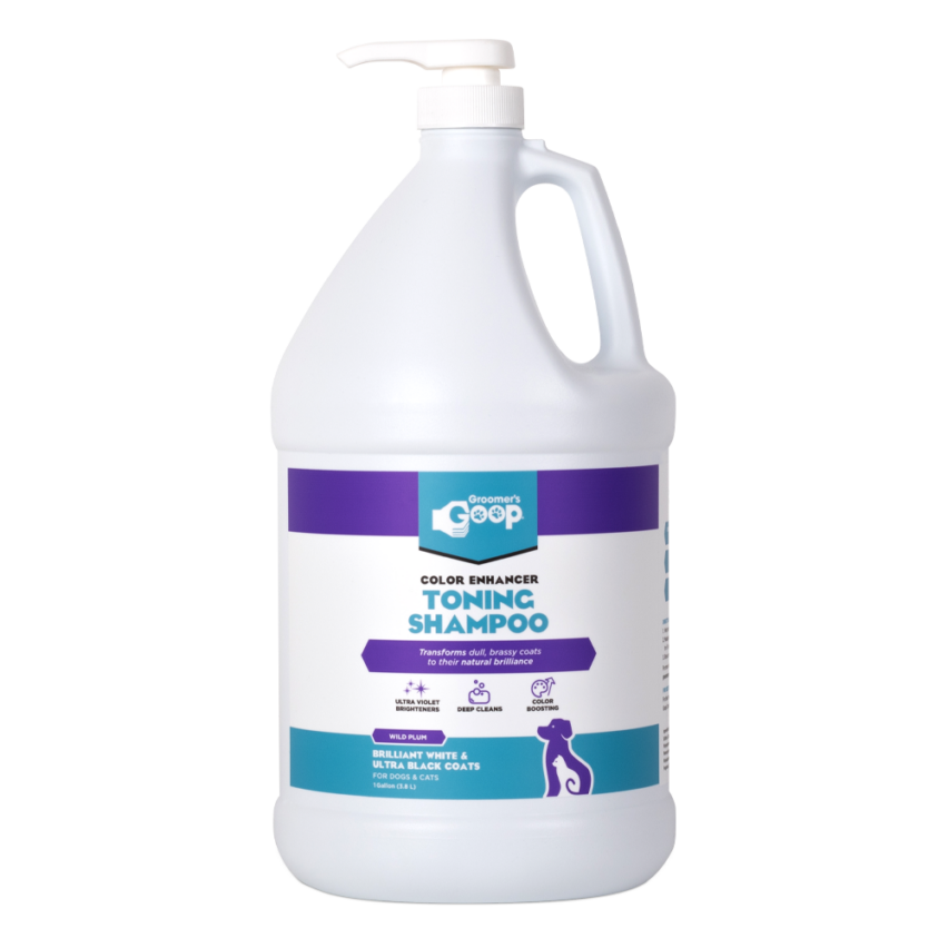 Groomer’s Goop Snow White Toning Shampoo - 1 Gallon Bottle with Pump