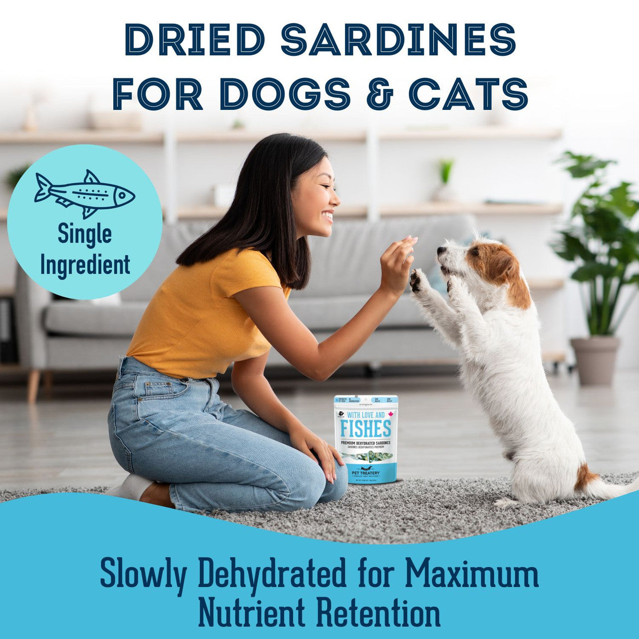 The Granville Island Pet - With Love & Fishes Dehydrated Sardine - Woofur Natural Pet Products