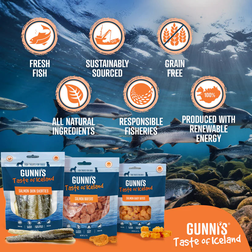 Gunni's - Salmon Wafers - Woofur Natural Pet Products