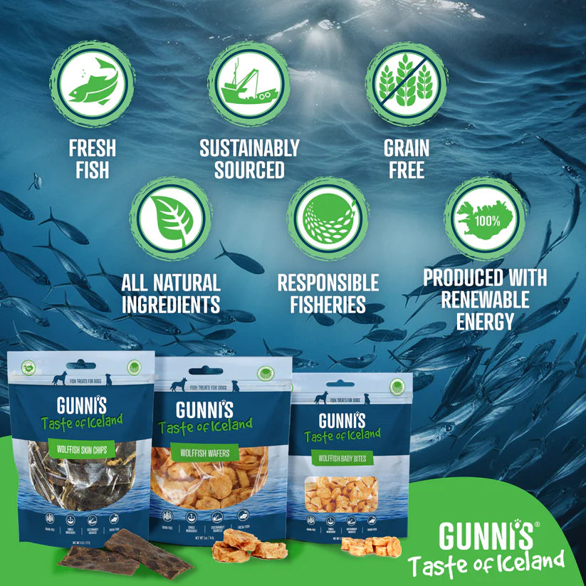 Gunni's - Wolffish Baby Bites - Woofur Natural Pet Products