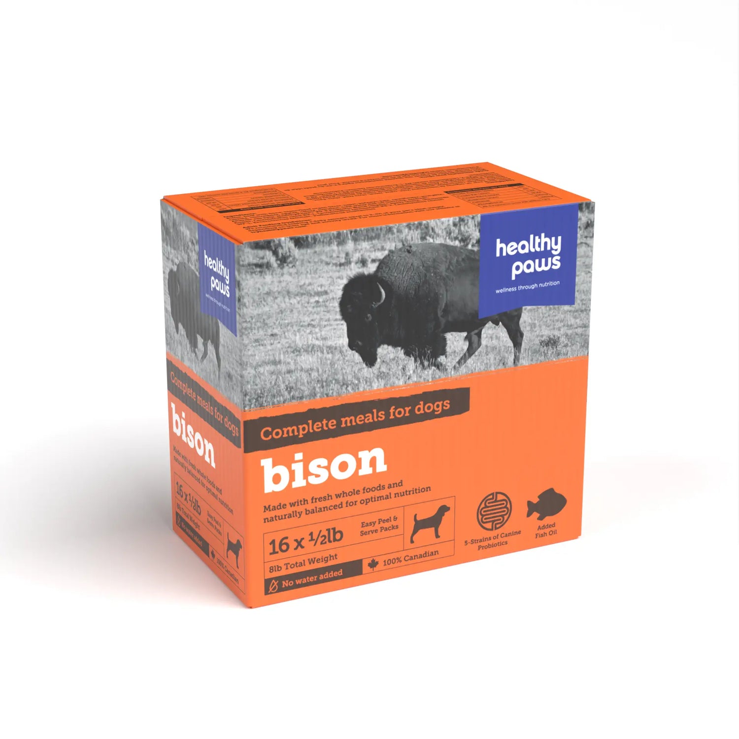 Healthy Paws Complete - Bison Dinner 8lbs (16 x 1/2lb)