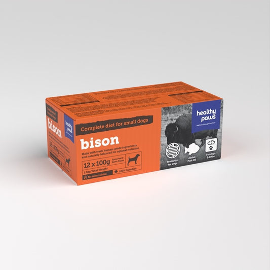 Healthy Paws - Small Dog Bison (12 x 100g)