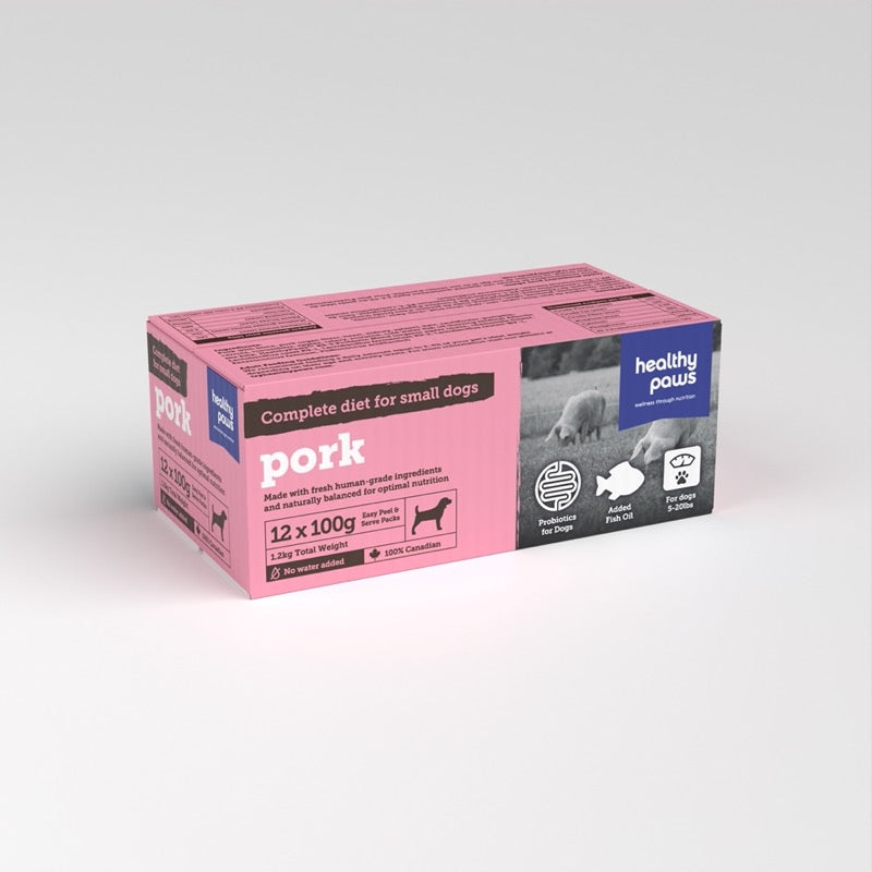 Healthy Paws - Small Dog Pork (12 x 100g)