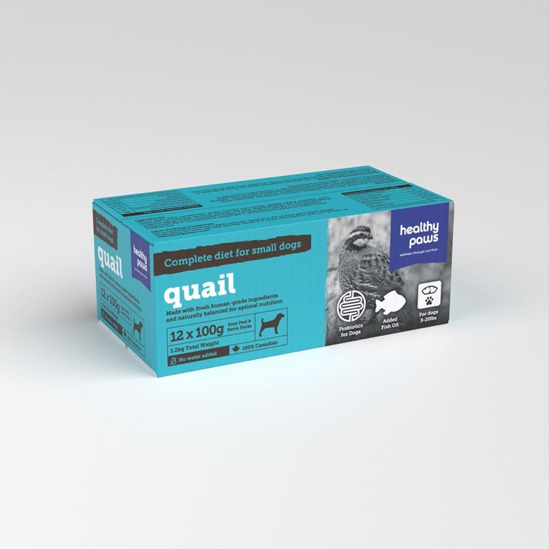 Healthy Paws - Small Dog Quail (12 x 100g)