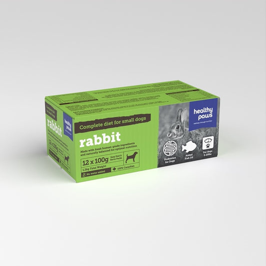 Healthy Paws - Small Dog Rabbit (12 x 100g)