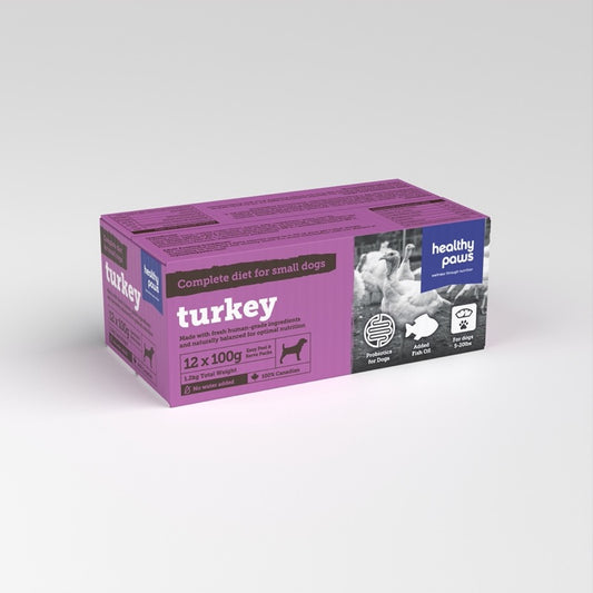 Healthy Paws - Small Dog Turkey (12 x 100g)