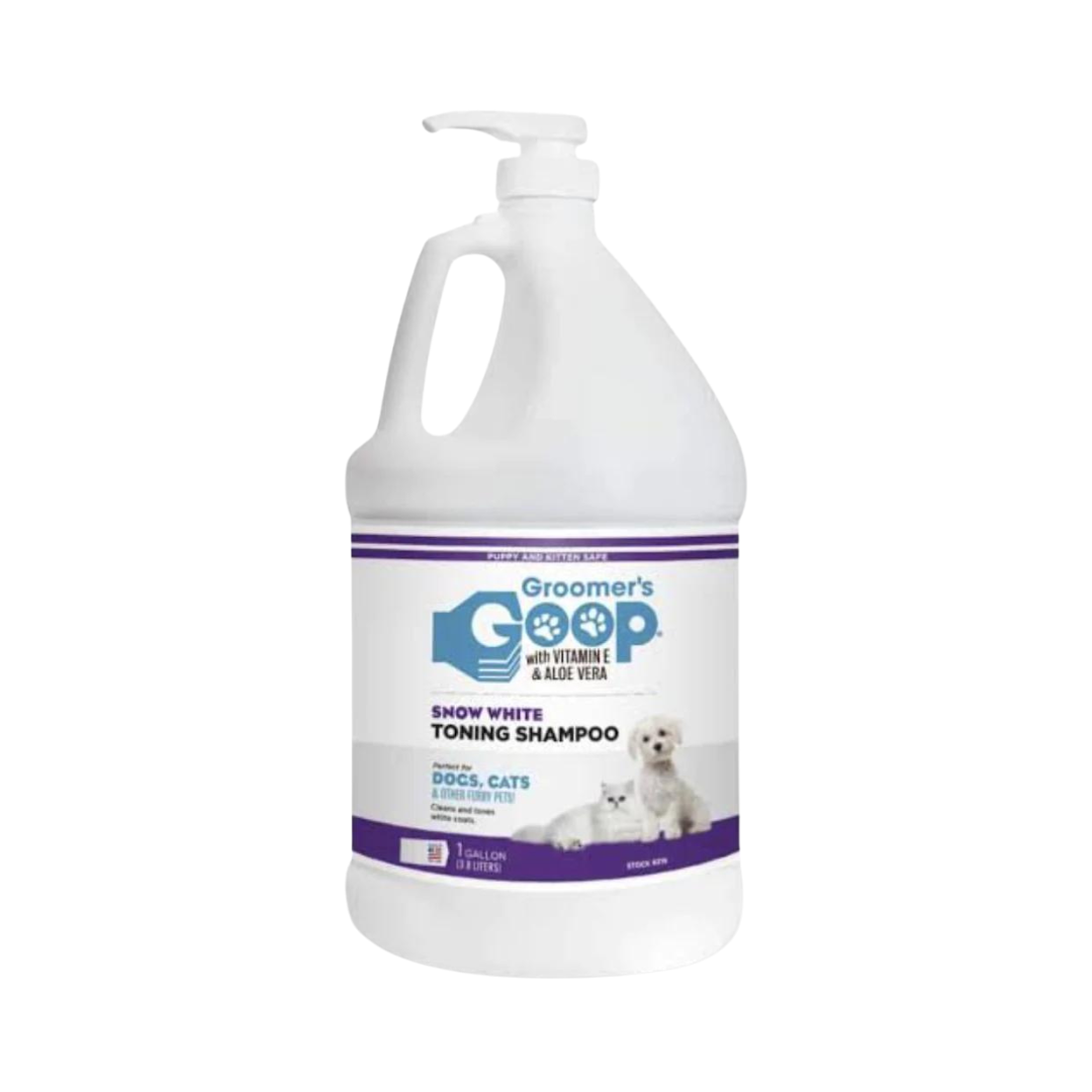 Groomer’s Goop Snow White Toning Shampoo - 1 Gallon Bottle with Pump