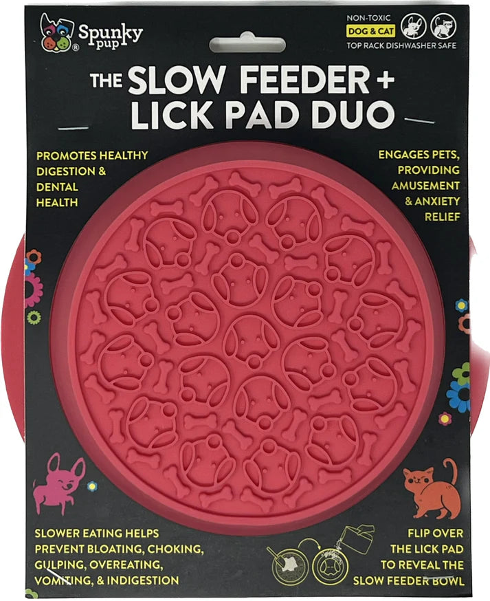 Spunky Pup - Slow Feeder - Bowl Lick Pad Combo - Woofur Natural Pet Products