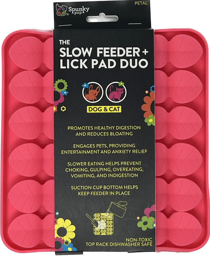 Spunky Pup - Slow Feeder - Petal Lick Pad Combo - Woofur Natural Pet Products