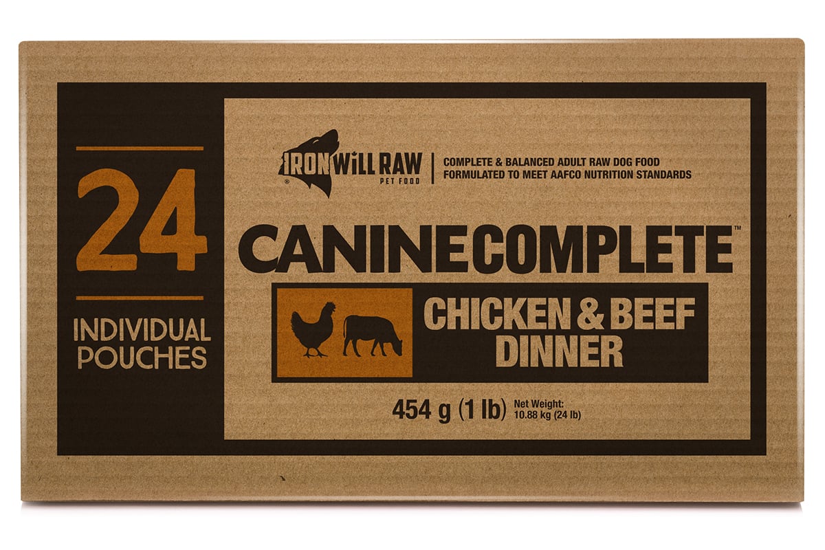 IRON WILL RAW - CANINE COMPLETE: CHICKEN & BEEF DINNER