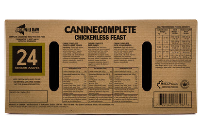 IRON WILL RAW - CANINE COMPLETE: CHICKENLESS FEAST 24lb