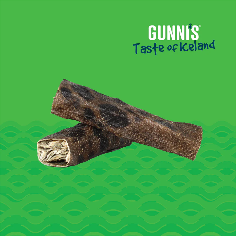 Gunni's - Wolffish Skin Chewy Stick 8" - Woofur Natural Pet Products