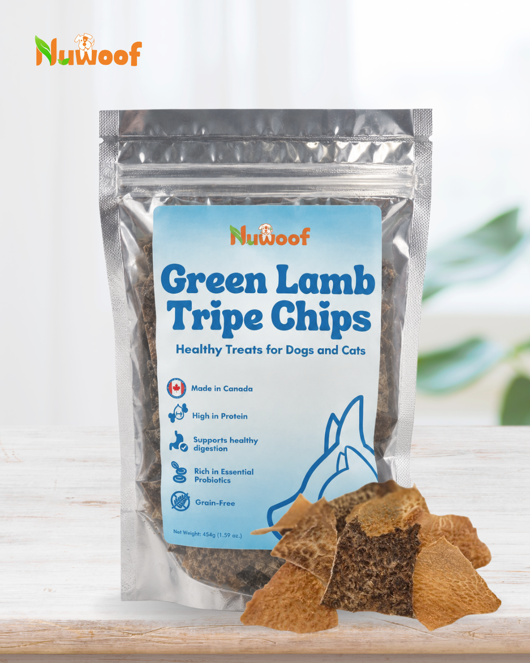NuWoof - Green Lamb Tripe Chips - 45g