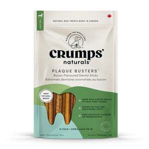 Crumps' Naturals Treats - Plaque Busters Bacon Dental Sticks
