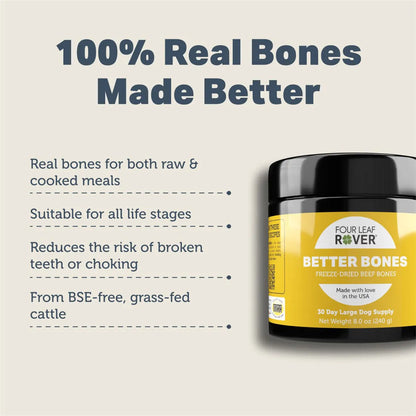 Four Leaf Rover - Better Bones - Dried Bone for Homemade Diets - 240 g