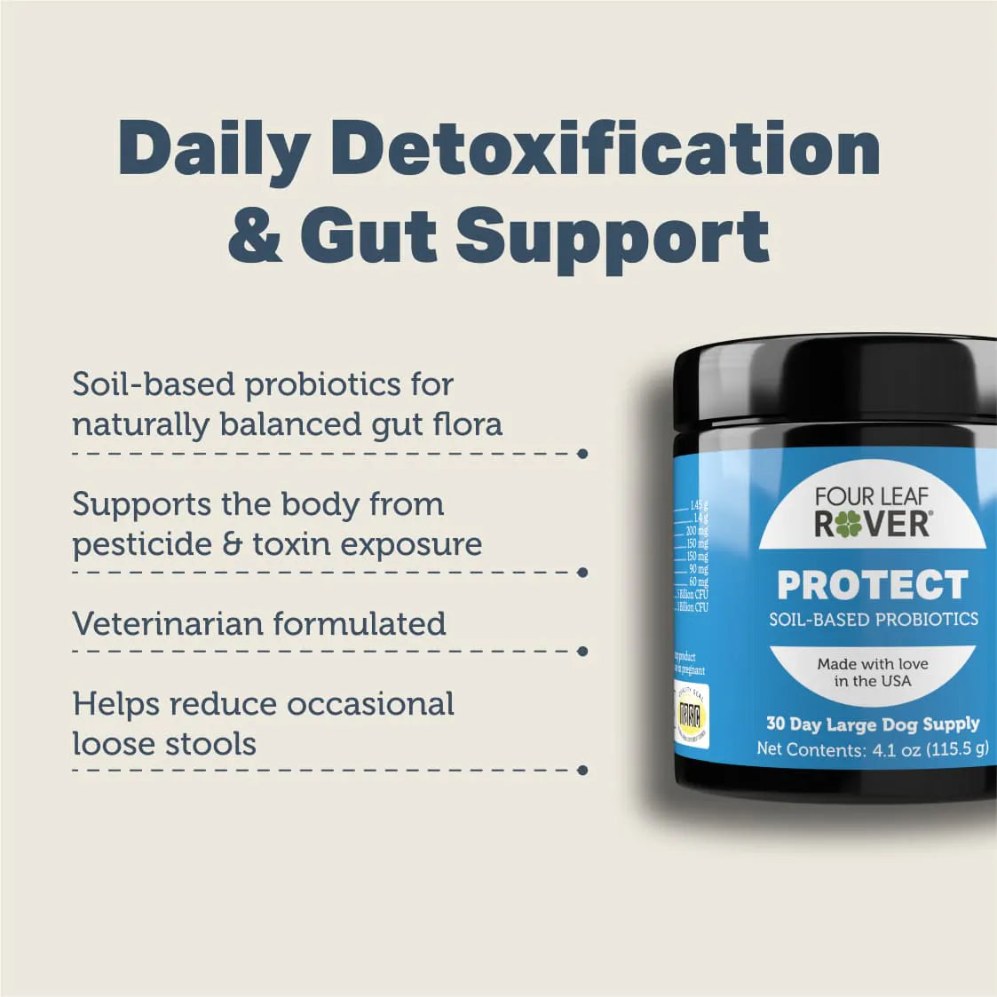 Four Leaf Rover - Protect - Soil-Based Probiotics - 115.5 g