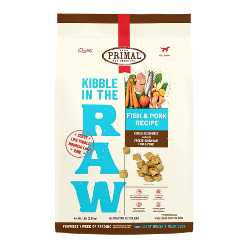 Primal Kibble in the Raw FD - Fish & Pork Formula - Woofur Natural Pet Products
