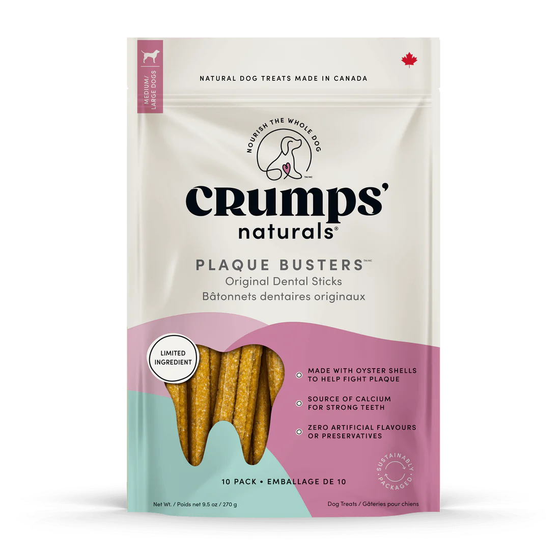 Crumps' Naturals Treats - Plaque Busters Original 10pc