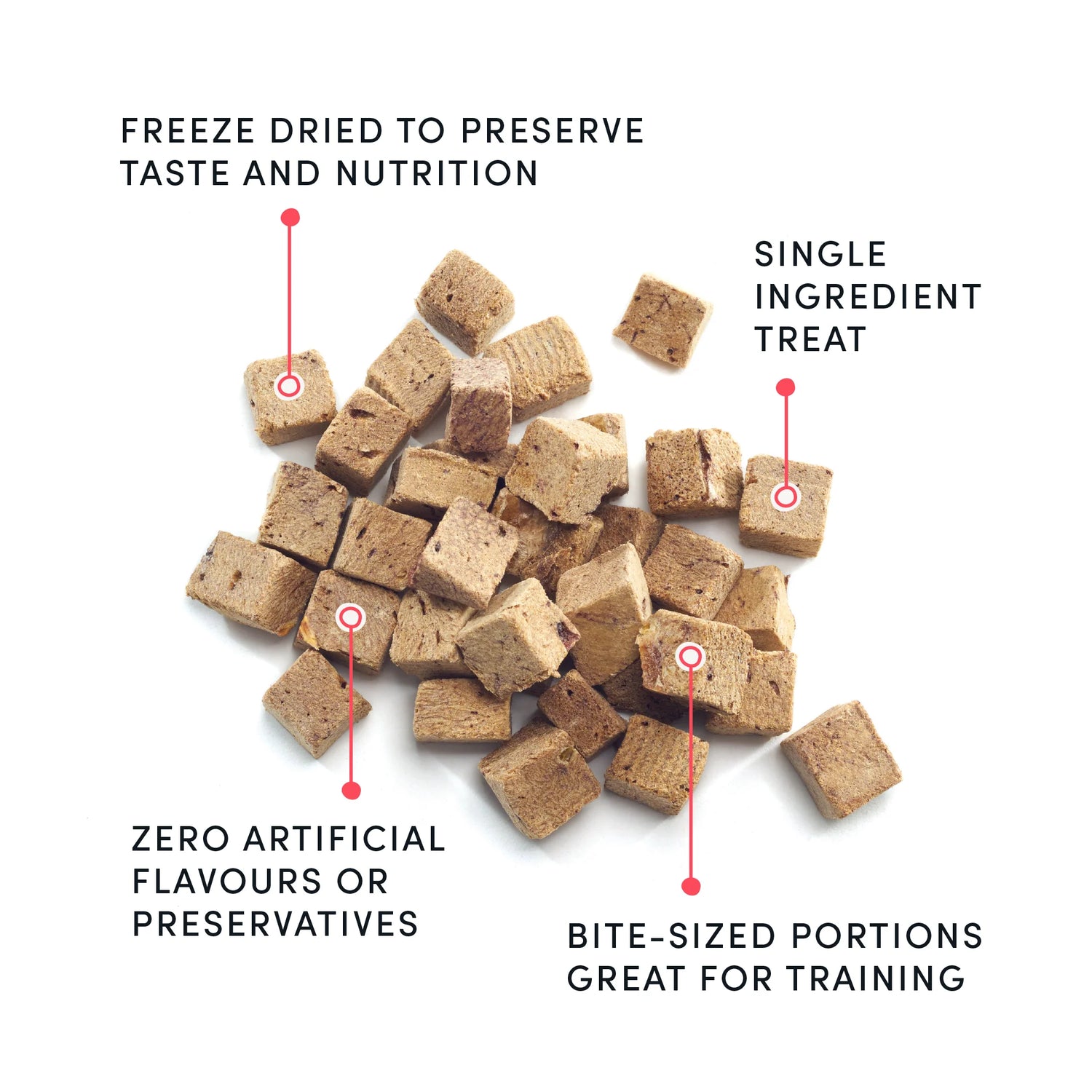 Crumps' Naturals Treats - Freeze-Dried Pork Hearts  Mini Trainers