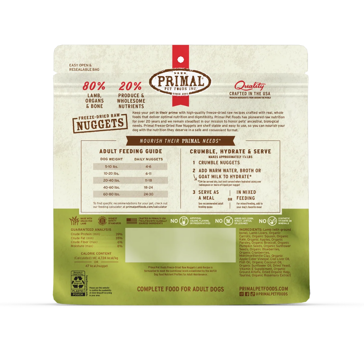 Primal Freeze Dried - Nugget Lamb Recipe